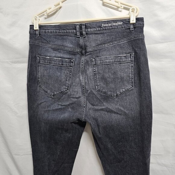 Favorite Daughter Jordie Charcoal Gray Distressed Jeans Size 34 Stretch Cotton - Picture 9 of 16
